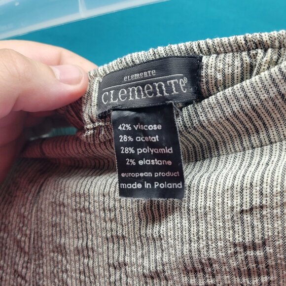 Clemente Textured Beige Pants Size 1 Rayon/Nylon Blend Elastic Waist Womens - Picture 7 of 10